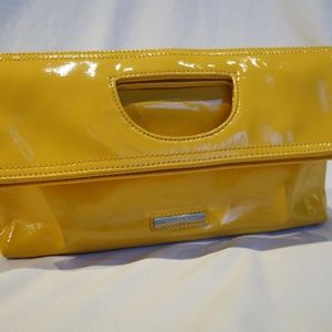 Nine West yellow patent leather clutch